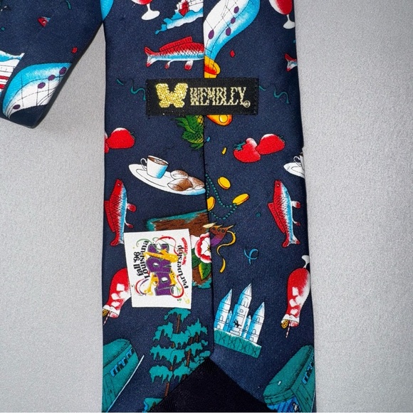 Wembley 1998 Mardi Gras Themed Mens Vintage Silk Tie - Picture 2 of 5